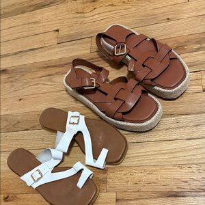 H&M Brown and White Sandals